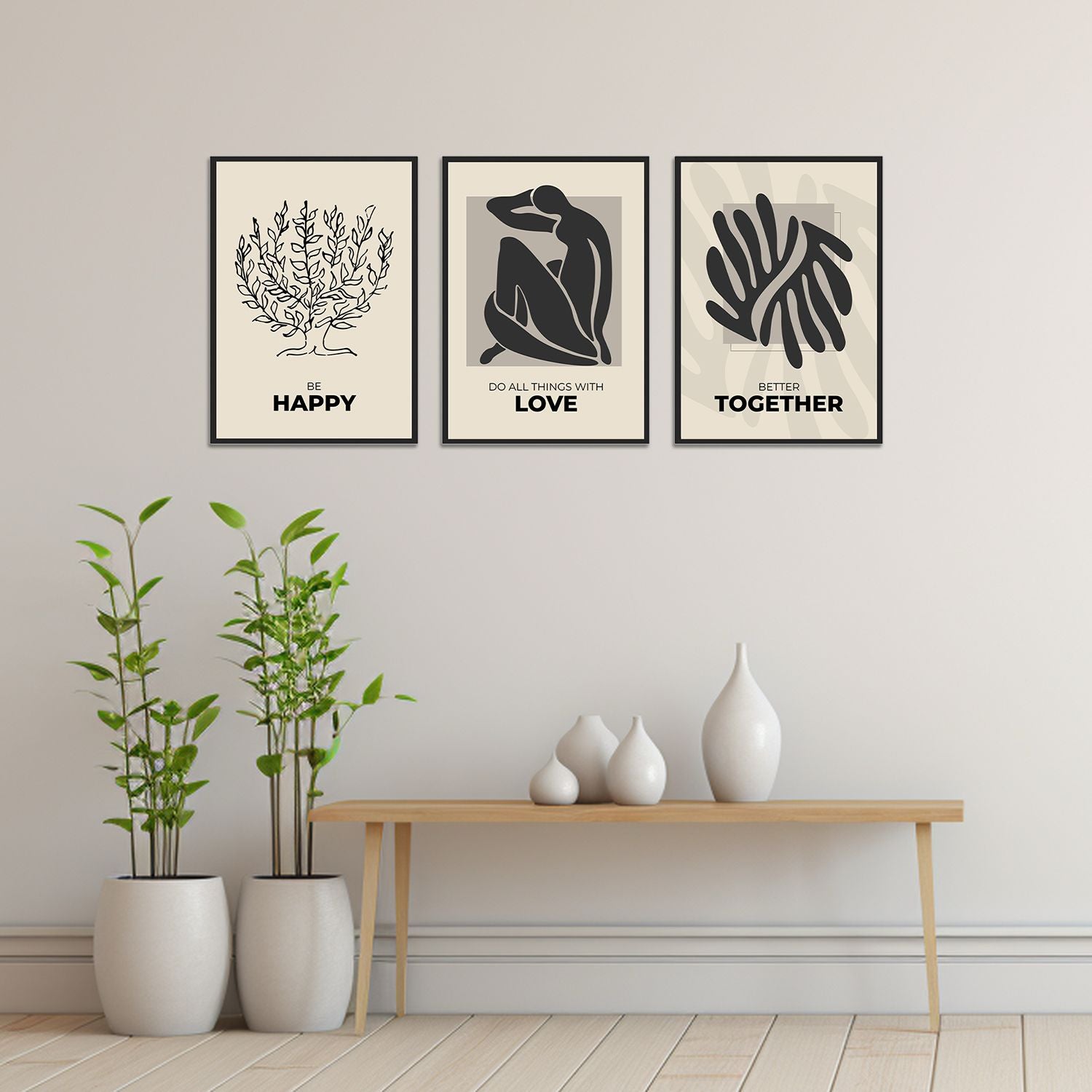Set of 3 Frames – Complete Gallery Wall Art Bundle