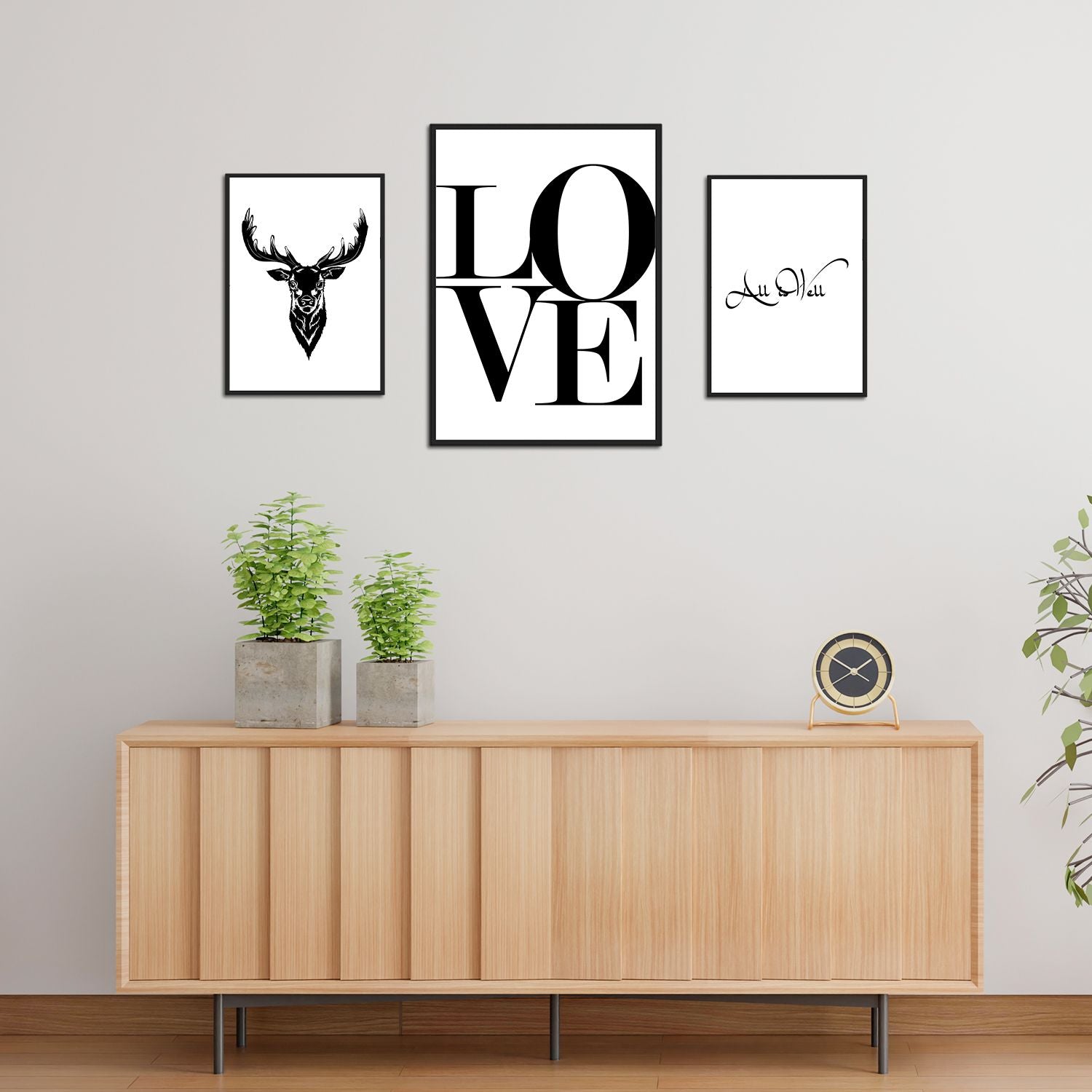 Love Love Love - Premium Framed Wall Art - 11x8 Inches Premium Wooden Frame